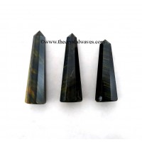 Blue / Black Tiger Eye Agate 2" to 3" Pencil 6 to 8 Facets